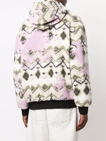 Яке Msgm с качулка с принт бяло