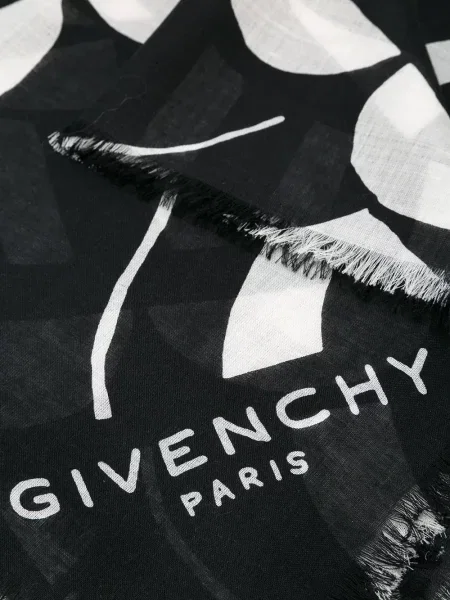 Fular Givenchy cu imprimeu geometric negru