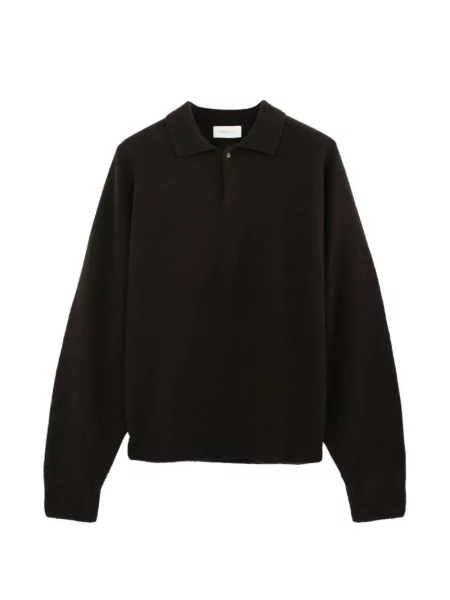Gulerat tricou polo Diana Studio tricotate maro
