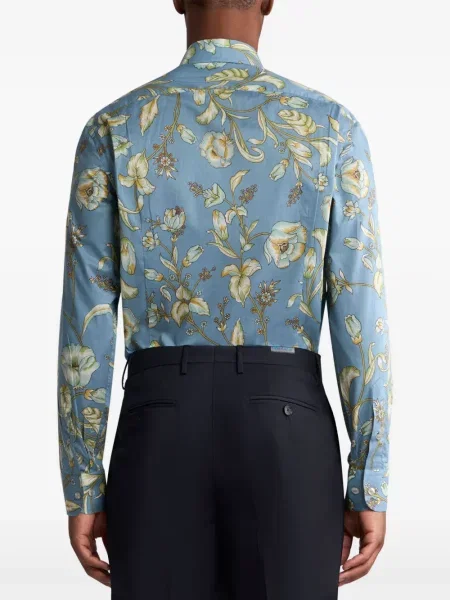Cămașă Etro cu model floral cu imagine albastru