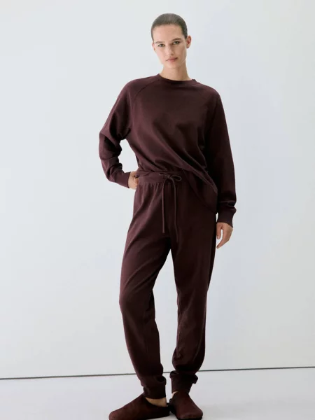 Bluza sprana burgund Kobieta L MANGO