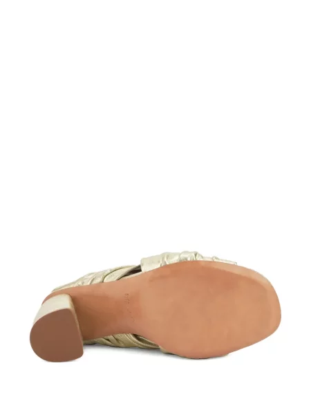 Papuci tip mules Forte_forte plisate auriu