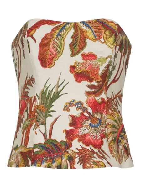 Bluzka Cara Cara w kwiatki bez ramiączek