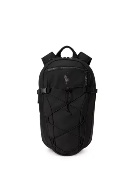 Semišový kostkovaný batoh Polo Ralph Lauren černý