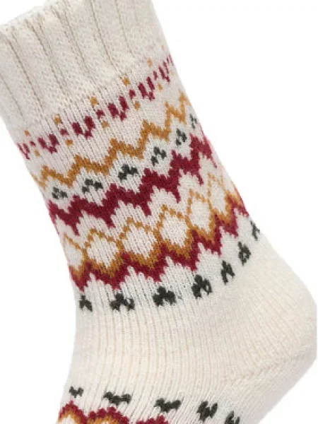 Barbour Hosszú zoknik Kingsford Fair Isle Krém fehér