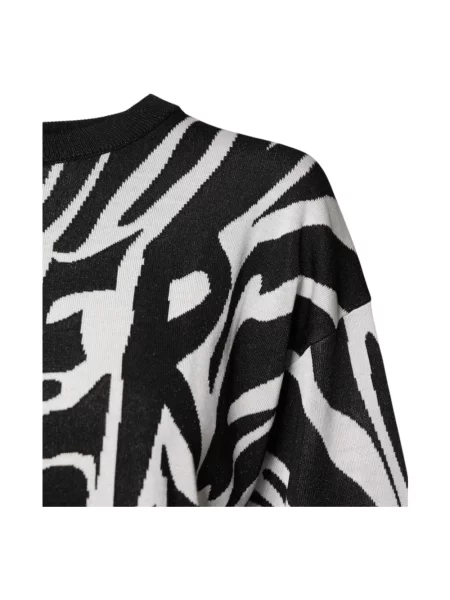 Sweter Dolce And Gabbana z nadrukiem wełniany czarny