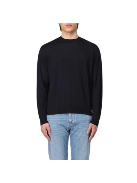 Dzianinowy sweter Emporio Armani niebieski