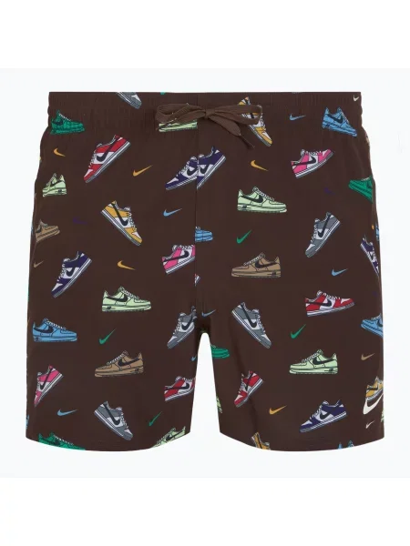 Мъжки къси панталони за плуване Nike Multi Print 5" Volley бароково кафяво