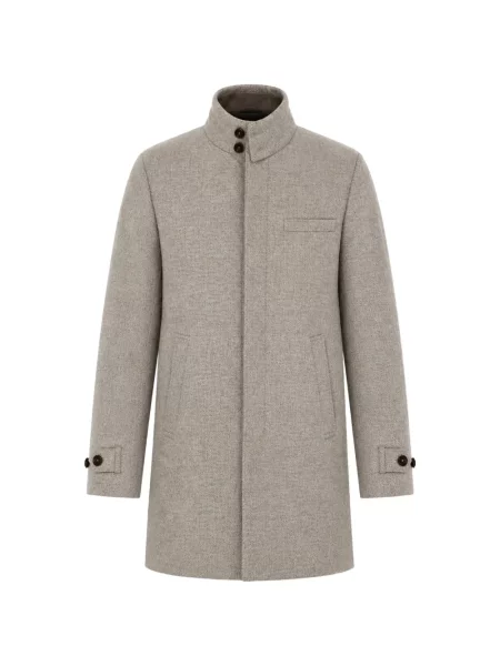 Palton Norwegian Wool de lână cu model herringbone