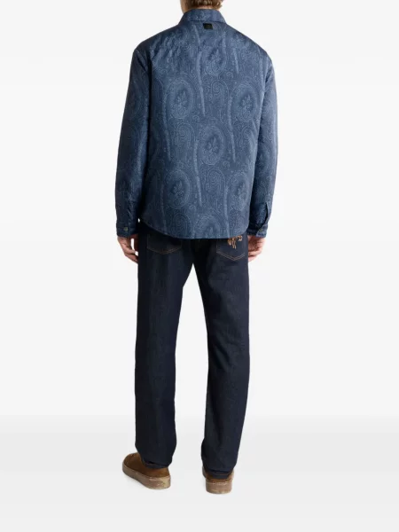 Cămașă Etro cu model paisley albastru