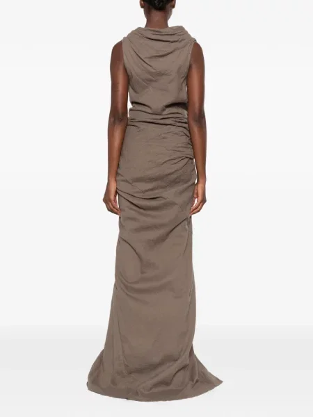 Rochie Rick Owens asimetrică drapată gri