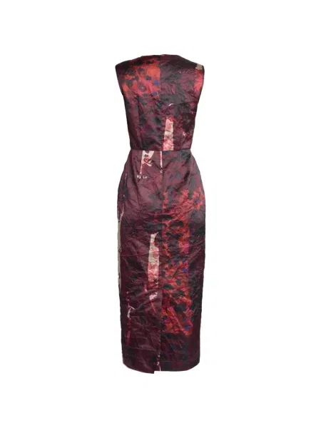 Rochie midi Erdem din satin cu imagine roșu