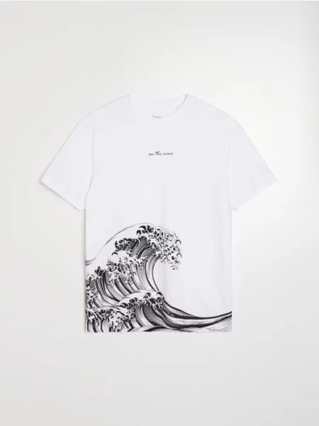 Футболка Sinsay с надписями белая