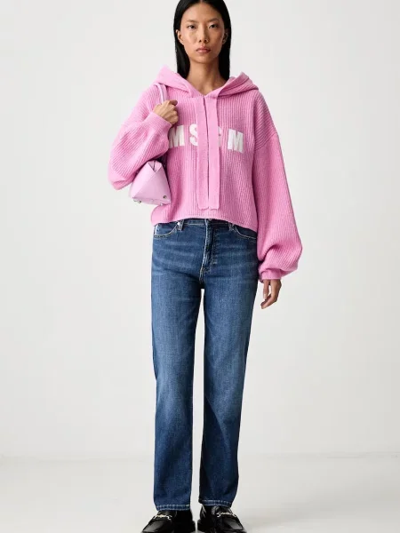 MSGM pulover pentru femei din lână roz