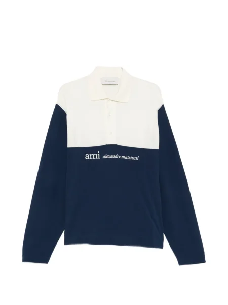 Polo Ami Paris lung albastru