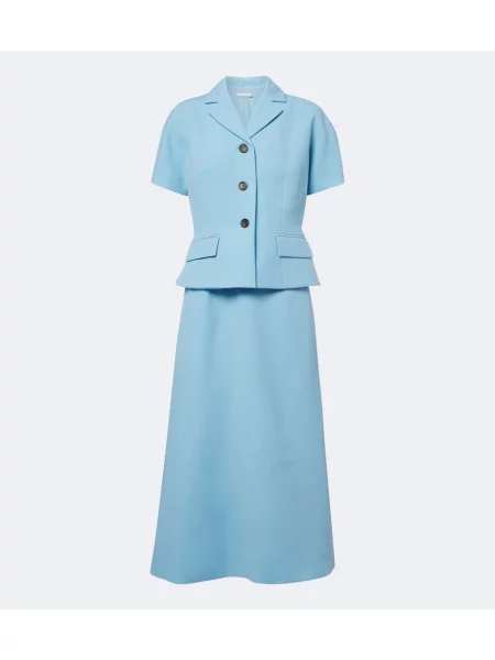 Rochie midi Emilia Wickstead de lână albastru