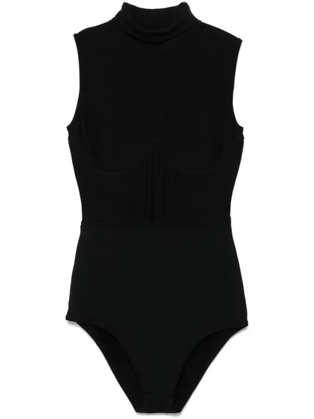 Dzianinowy body Nensi Dojaka z gorsetem czarny