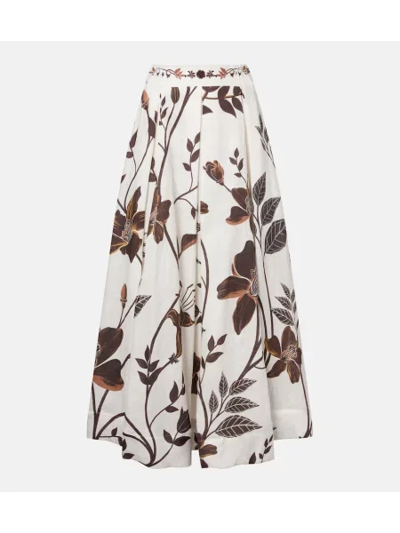 Fusta maxi Agua By Agua Bendita de in cu model floral maro