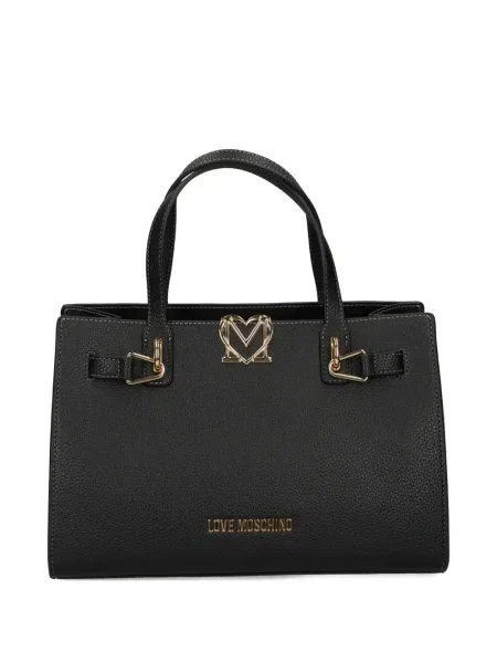 Geantă Love Moschino cu motiv cu inimi negru
