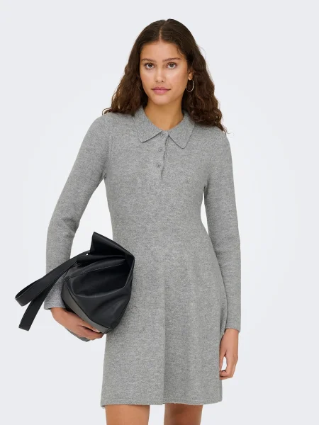 JDY Rochie tricotat deschis gri