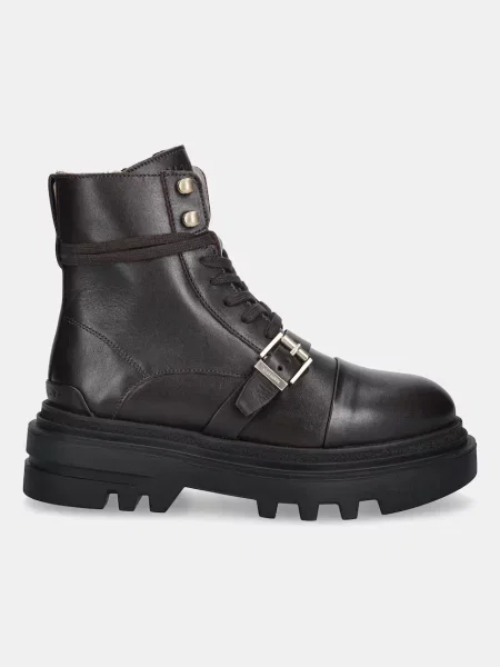 Шкіряні черевики AllSaints ASTRID BOOT на платформі коричневий