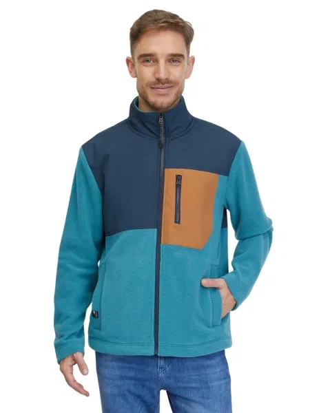 Ragwear Jachetă fleece Flettcher închis / maro caramel / verde petrol albastru