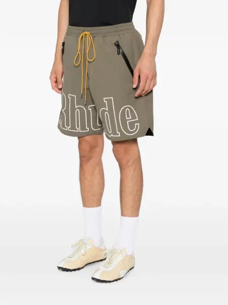 Pantaloni scurți Rhude cu imagine cu cordon verde