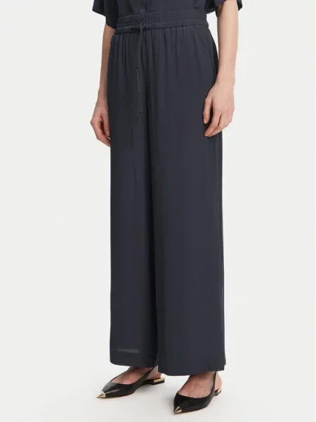 Marella Spodnie palazzo Vivaio Granatowy Wide Leg