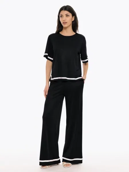 Pantaloni Echo negru alb
