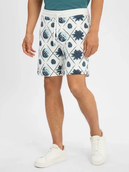 Nils Sundström szorty dresowe Mężczyźni Sztuczne włókno niebieski|biały nadruk S białe