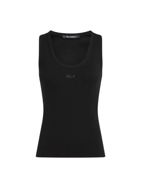 Dzianinowy top Karl Lagerfeld czarny