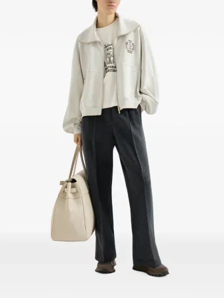 Tricou Brunello Cucinelli cu broderie din jerseu