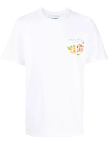Scurt tricou Casablanca cu imagine alb