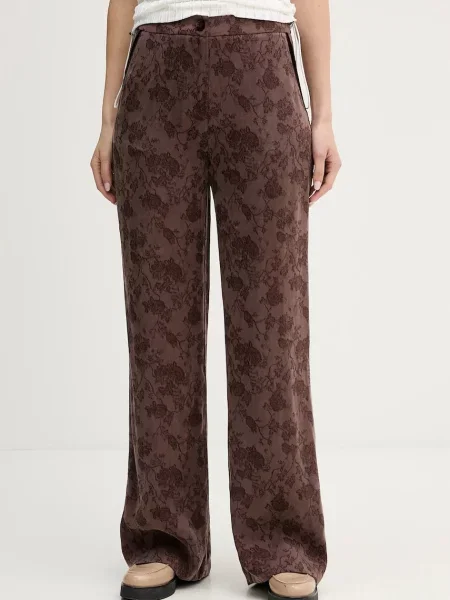 Hoss Intropia pantaloni drept high waist maro