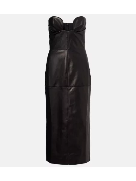 Rochie Nensi Dojaka din piele de costum negru