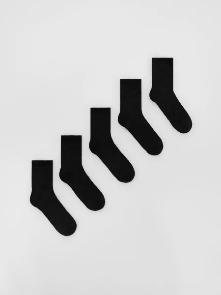 Reserved ponožky s výšivkou 5 pack tmavosivá