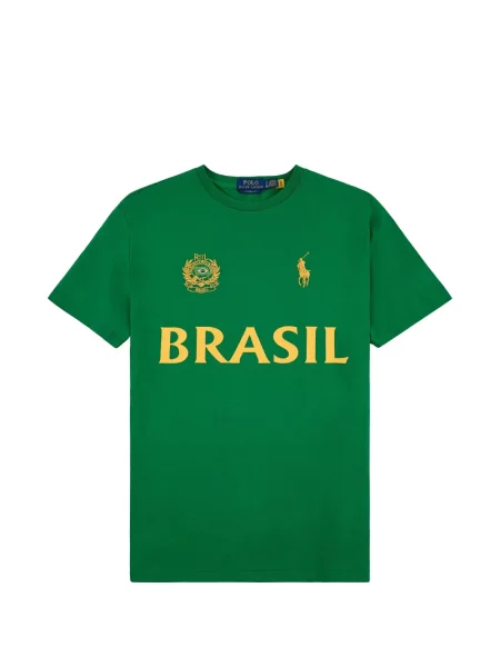 Tricou polo Polo Ralph Lauren cu autograf verde