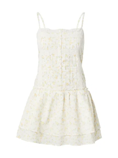 HOLLISTER Rochie Heritage galben deschis / verde deschis alb