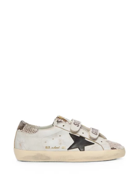 Sneakerși Golden Goose din piele cu imagine cu model piele de șarpe alb