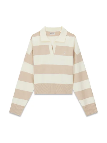 GUESS JEANS Pulover maro cămilă / ecru bej