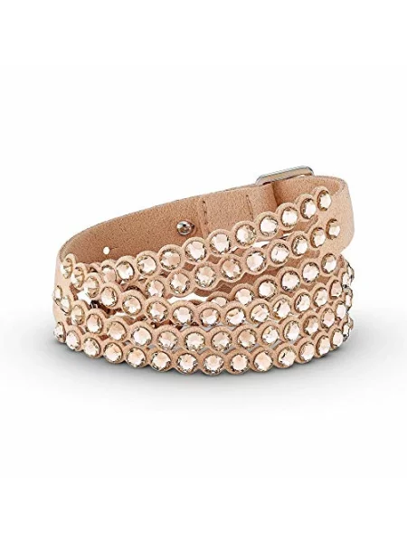 Bransoletka Swarovski skórzana biała