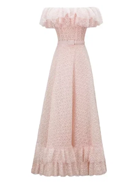 Rochie Gemy Maalouf cu volane de costum roz
