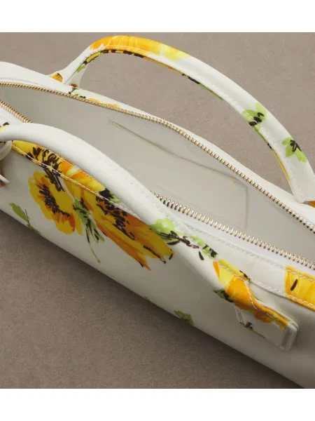Top Alaïa cu model floral alb