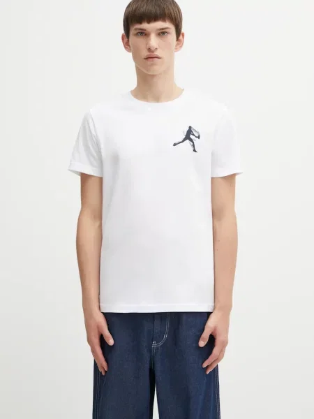 Lacoste tricou cu imprimeu alb