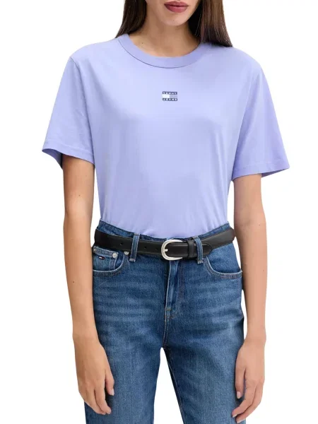 Tommy Jeans majica od pamuka ljubičasta