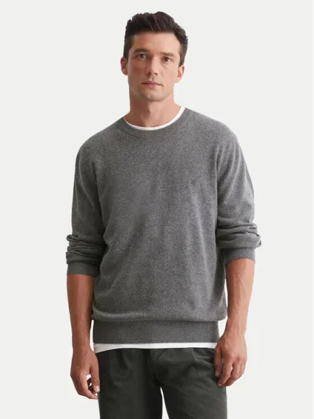 Пуловер с вълна Marc O'Polo мъжки от лека материя сиво