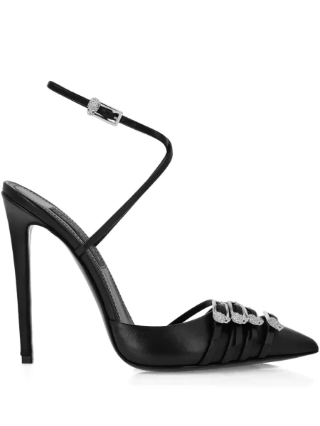 Pantofi cu toc Philipp Plein cu cataramă negru