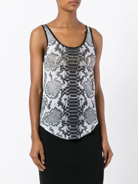Vestă Balmain cu imagine negru