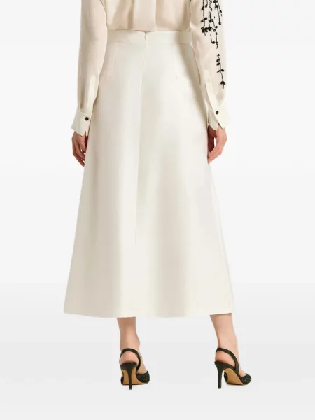 Fustă midi Kiton din satin alb