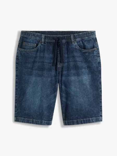 Bermudy z gumką w talii ze stretchem slim fit niebieskie